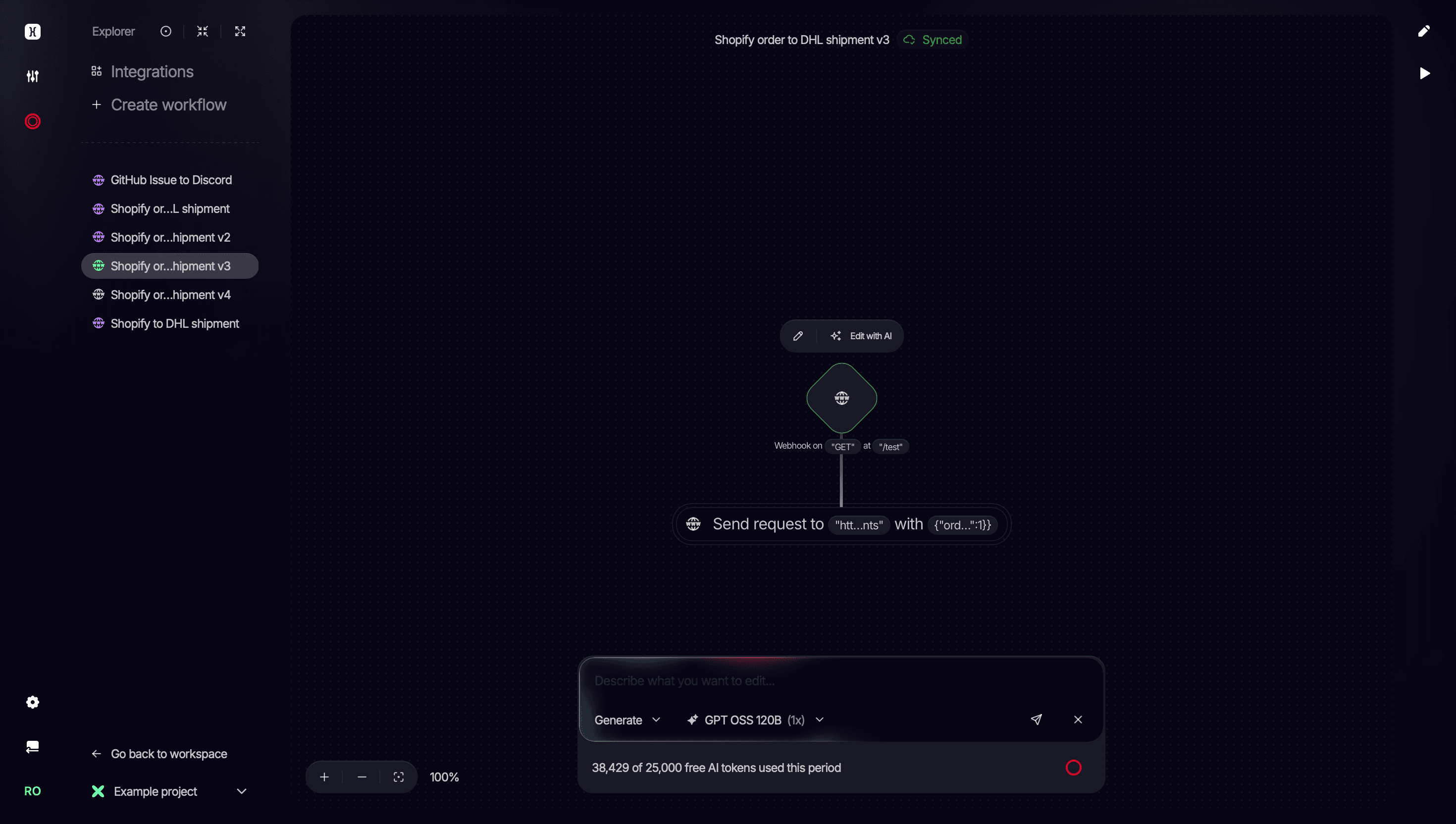 Use AI within your workflow builder