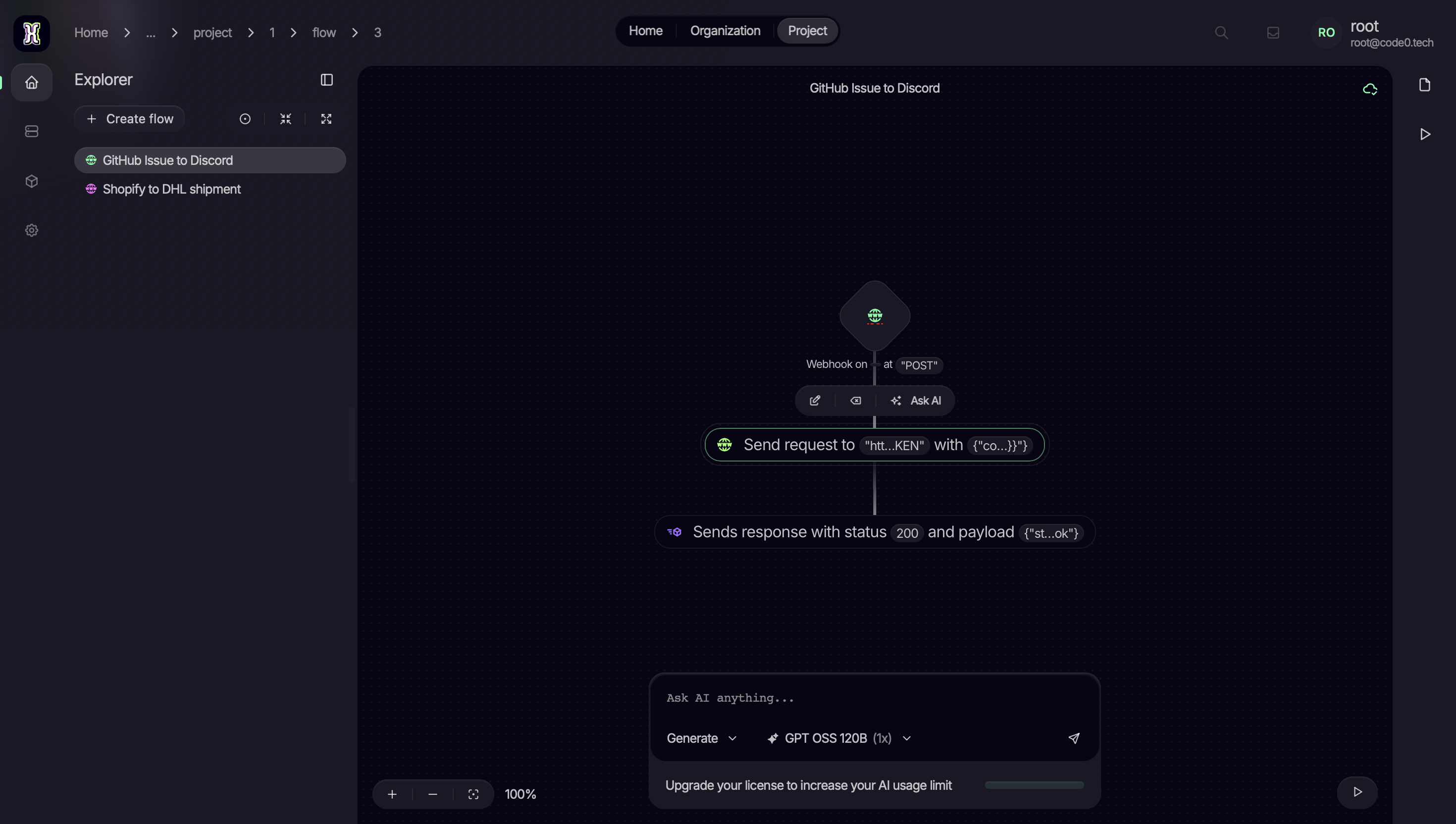 Use AI within your workflow builder